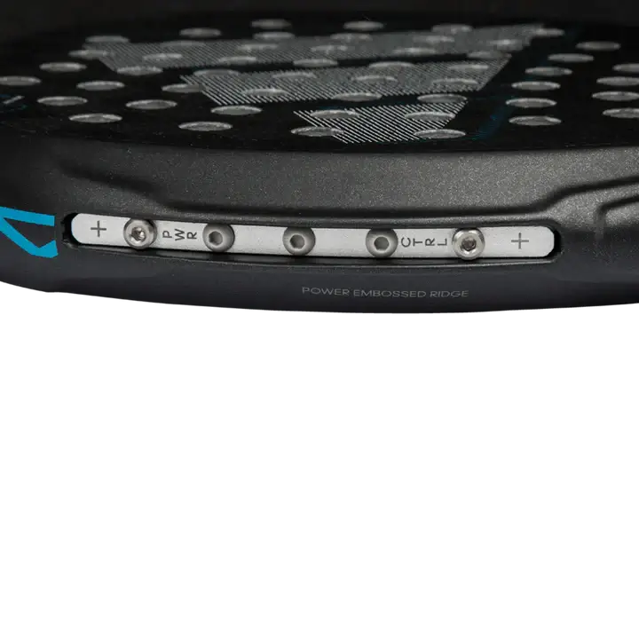 A image of adidas adipower multiweight ctrl 3.4 racket with a tight view of the weight.
