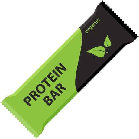 The Padel Smash protein bar packaging features a green and black design with PROTEIN BAR in bold, a leaf graphic, and organic at the top.
